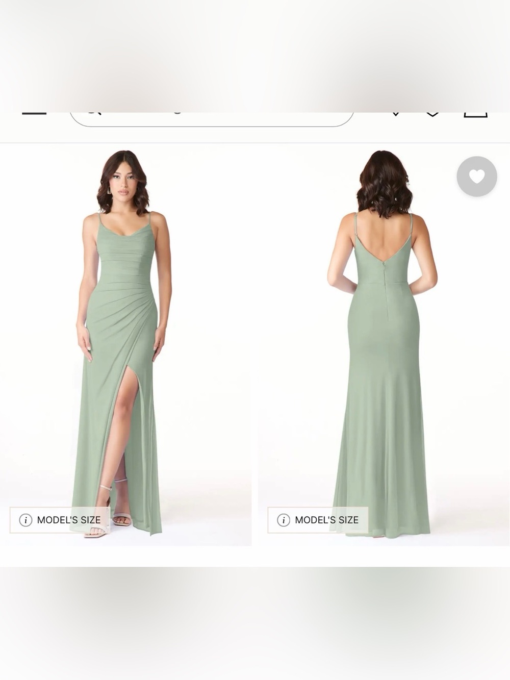 Azazie Deanda Dress in color “Dusty Sage”